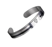 ZYMIADOU Bracciale aperto regolabile in acciaio inox con lettera per uso quotidiano personalizza gioielli in acciaio inox aperto braccialetto, Misura unica, come descritto