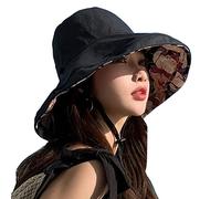 ZYMIADOU Cappello da pescatore reversibile da indossare all'aperto must have Item a tesa larga casual quattro stagioni sole per campeggio escursionismo cappello da secchio per le donne, Nero , Taglia