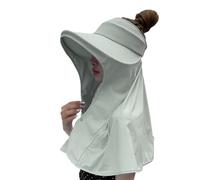 ZYMIADOU Cappello da sole con patta per il collo, per donne e ragazze, regolabile, vuoto, top da baseball, protezione UV, traspirante, per donne, cachi, Taglia unica