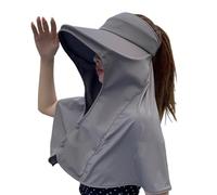 ZYMIADOU Cappello da sole con patta per il collo, per donne e ragazze, regolabile, vuoto, top da baseball, protezione UV, traspirante, per donne, grigio, Taglia unica