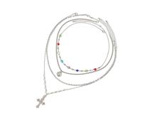 ZYMIADOU Collana vintage francese multistrato con perle finte catena regolabile per molteplici occasioni impilabili accessori gioielli retrò ispirato girocollo di perle regolabili, Misura unica, come