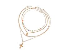 ZYMIADOU Collana vintage francese multistrato con perle finte catena regolabile per molteplici occasioni impilabili accessori gioielli retrò ispirato girocollo di perle regolabili, Misura unica, come
