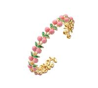 ZYMIADOU Elastico Frutta Tema Rame Wristband Primavera Partito Gioielli Per Le Donne Alla Moda Accessori Idee Regali Ciliegie, Misura unica, come descritto