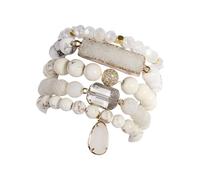 ZYMIADOU Elegante accessorio fatto a mano perline pietra texture gioielli da polso moda adatto per migliorare la forza di volontà accessori moda unisex, Misura unica, come descritto