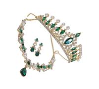 ZYMIADOU Elegante set di accessori da sera con corona di cristallo orecchini a goccia collana pendente copricapo da sposa per feste quotidiane set di gioielli da sposa, Misura unica, come descritto