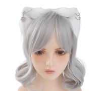 ZYMIADOU Fasce per capelli fatte a mano con orecchie di gatto con orecchino in metallo fasce per capelli per anime riunioni a tema per ragazze cosplay copricapo orecchie volpi cerchietti anime cosplay