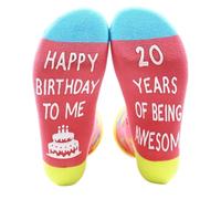 ZYMIADOU Happy Birthday Being Awesomes Blessing Letters Calzini per donne adolescenti feste di compleanno calze età 18 a 21 anni Teen Girls calzini, Calzini 20° compleanno, Taglia unica