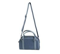 ZYMIADOU Moderna borsa a tracolla da donna con tracolla regolabile in pelle PU cucita borsa a tracolla con manico superiore per lavoro e borsa a tracolla casual, Blu, One Size