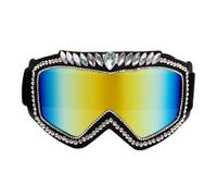 ZYMIADOU Occhiali da sole eleganti per festival, decorazione con strass, occhiali da arrampicata per festival musicali, protezione solare, Rosso imitazione