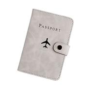 ZYMIADOU Porta passaporto con stampa a caldo aereo per donne uomini amanti coppia viaggio moda matrimonio regalo passaporto organizzatore per donne, grigio