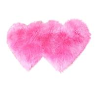 ZYMIADOU Tappeto morbido a forma di doppio cuore in finta lana pelosa, cuscini per divano, soggiorno, camera da letto, tappetini decorativi in peluche