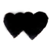 ZYMIADOU Tappeto morbido a forma di doppio cuore in finta lana pelosa, cuscini per divano, soggiorno, camera da letto, tappetini decorativi in peluche