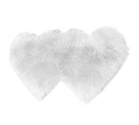 ZYMIADOU Tappeto morbido a forma di doppio cuore in finta lana pelosa, cuscini per divano, soggiorno, camera da letto, tappetini decorativi in peluche