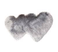 ZYMIADOU Tappeto morbido a forma di doppio cuore in finta lana pelosa, cuscini per divano, soggiorno, camera da letto, tappetini decorativi in peluche