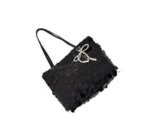 ZYMIADOU Toted Bag Borsa a tracolla alla moda Paillettes Hobos Borse semplici Borsa a tracolla da donna Borsa casual per lavoro Incontri College Glitter Borsa a tracolla, Nero , One Size