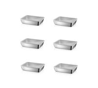 ZYMIADOU Vassoio rettangolare per la preparazione coperchio trasparente Scatola per alimenti in acciaio inossidabile Lavabile in lavastoviglie Utensili da cucina Vassoio di stoccaggio per frigorifero