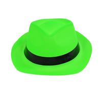 ZYMIADOU Verde Homburg Plastica Cappello Gangster Fascino Rodeos Cappello Colore Brillante Per Il Partito Indossare Puntelli di Vacanza Per Festival Musicali Accessori Del Partito Per Adulti Per