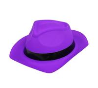 ZYMIADOU Verde Homburg Plastica Cappello Gangster Fascino Rodeos Cappello Colore Brillante Per Il Partito Indossare Puntelli di Vacanza Per Festival Musicali Accessori Del Partito Per Adulti Per