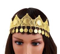 Zymjzbetic 1pc Alloy Head Chain Coin Engraving Head Pendant Bride Wedding Hair Jewelry Head Ornament per Occasioni Speciali e FESTIVITÀ