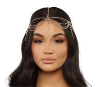 Zymjzbetic 1pc Bridal Wedding Hair Jewelry Accessories for Women Head Chain Head Piece Drop Chain Headband per Occasioni Speciali e FESTIVITÀ(Color 10)