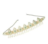 Zymjzbetic 1pc Hair Accessories Gold Color Tassel Hair Chain Wedding Women Crown Wedding Head Ornament per Occasioni Speciali e FESTIVITÀ(Green)