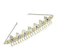 Zymjzbetic 1pc Hair Accessories Gold Color Tassel Hair Chain Wedding Women Crown Wedding Head Ornament per Occasioni Speciali e FESTIVITÀ(Blue)