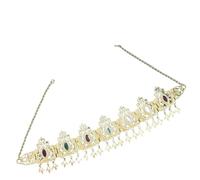 Zymjzbetic 1pc Hair Accessories Gold Color Tassel Hair Chain Wedding Women Crown Wedding Head Ornament per Occasioni Speciali e FESTIVITÀ(Red Green)