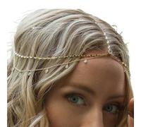 Zymjzbetic 1pc Ladies' Bridal Head Chain, Hair Jewelry for Wedding Tiaras Dangling Chain Head Ornament per Occasioni Speciali e FESTIVITÀ