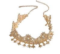 Zymjzbetic 1pc Woman's Head Chain Gilded Bride Headdress Wedding Bride Hair Accessories Head Ornament per Occasioni Speciali e FESTIVITÀ(Gold 1)