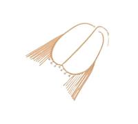 Zymjzbetic 1pc Women Headwear Accessories Long Fringe Head Chain Accessories Tassel Hair Crown per Occasioni Speciali e FESTIVITÀ(Gold)