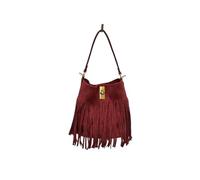Zymjzbetic Borsa con frange Borsa a tracolla con singola in pelle scamosciata retrò, stile western da cowboy, for uno unico da donna(Red)