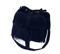 Zymjzbetic Borsa con frange Borsa a tracolla da donna con frange retrò, borsa a mano nappe, a, secchiello da donna(SKY BLUE)