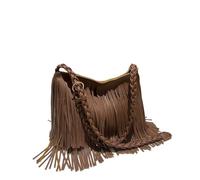 Zymjzbetic Borsa con frange Borsa con frange e nappe, borse in pelle da donna, a tracolla, in similpelle da donna(Color 4)