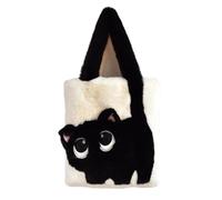 Zymjzbetic Borsa tote in peluche Borsa a tracolla morbida e semplice da donna, in peluche, con grande capacità, ricamo, for autunno inverno(Black - White)
