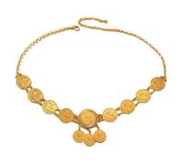 Zymjzbetic Bridal Headdress Gold Color Metal Alloy Coin Tassel Head Chain Jewelry Headband Women's Wedding Accessories per Occasioni Speciali e FESTIVITÀ