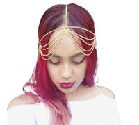 Zymjzbetic Bride Headdress Hair Accesories Elegant Head Chain Jewelry Women Wedding Accessories Bridal Headpiece per Occasioni Speciali e FESTIVITÀ(Color 1)