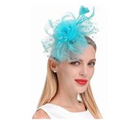 Zymjzbetic Cappelli da Sposa Fascinators Vintage for Le Donne, Cappelli da ascinatore for, Cerimonia e Chiesa, Festa del tè(Lake Blue)