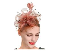 Zymjzbetic Cappelli da Sposa Fascinators Vintage for Le Donne, Cappelli da ascinatore for, Cerimonia e Chiesa, Festa del tè(Light Brown)