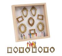 Zymjzbetic Cornice a Silhouette da museo Cornice portafoto Fai da Te, Mini Kit di scatole Silhouette museali con Display a Memoria Luminosa, Miniatura Dorata(Wooden Color,XXL)