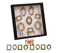 Zymjzbetic Cornice a Silhouette da museo Cornice portafoto Fai da Te, Mini Kit di scatole Silhouette museali con Display a Memoria Luminosa, Miniatura Dorata(Black,3XL)