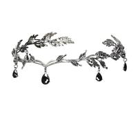 Zymjzbetic Crown Bridal Rhinestone Waterdrop Leaf Hair Accessories Romantic Head Accessories for Women per Occasioni Speciali e FESTIVITÀ(Black)