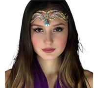 Zymjzbetic Drop Forehead Head Chain Headwear Jewelry Queen Accessories Belly Dance Headpiece for Women per Occasioni Speciali e FESTIVITÀ(Silver)