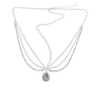 Zymjzbetic Forehead Eyebrow Pendant Headwear Bride Water Drop Hair Head Chain Head Styling Tool per Occasioni Speciali e FESTIVITÀ(Silver)