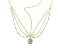 Zymjzbetic Forehead Eyebrow Pendant Headwear Bride Water Drop Hair Head Chain Head Styling Tool per Occasioni Speciali e FESTIVITÀ(Gold)