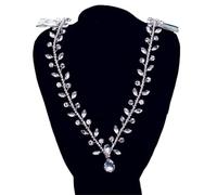 Zymjzbetic Forehead Headband with Combs Rhinestone Women Headdress Water Drop Bridal Wedding Hair Ornament Bride Head Chain per Occasioni Speciali e FESTIVITÀ(Silver 2)