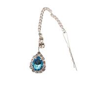 Zymjzbetic Hair Accessories Women Girl Rhinestone Forehead Headband Trend Head Chain Eyebrow Drop per Occasioni Speciali e FESTIVITÀ(LightBlue Silver 1)
