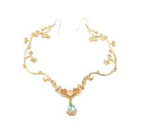 Zymjzbetic Hair Ancient Clothing Accessories Fringed Eyebrow Pendant Headgear Princess Hair Chain per Occasioni Speciali e FESTIVITÀ(Gold)