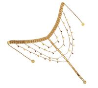 Zymjzbetic Head Jewelry Golded Alloy Coin Tassel Head Chain Headband for Women Bridal Headdress Wedding Accessories per Occasioni Speciali e FESTIVITÀ(Gold 5)