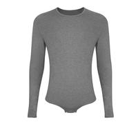 Zymjzbetic Intimo modellante da uomo Body a maniche lunghe da uomo contenitivo for la pancia, modellante for tutto il corpo, canottiera termica con scollo tondo(GRAY,L)