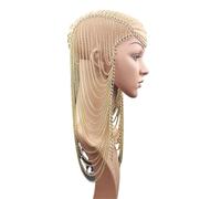 Zymjzbetic Metal Chain Gold Color Long Tassel Head Chain Hair Jewelry for Women Party Wedding Hair Accessories Headpiece per Occasioni Speciali e FESTIVITÀ(Gold)